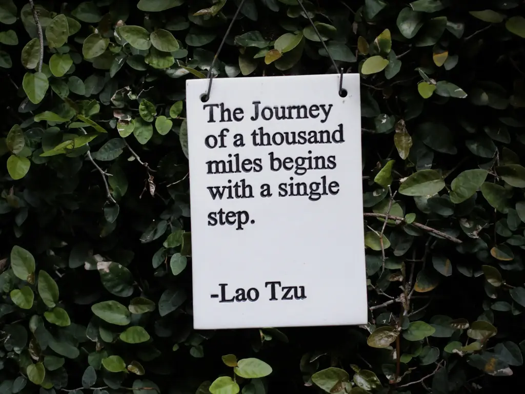 Frase de Lao Tzu que inspira a Jornada da Liderança- "The Journey of a thousand miles begins with a single steps