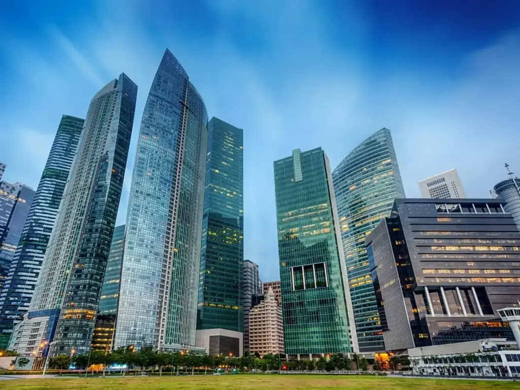 Foto do centro comercial e financeiro de Marina Bay - Singapura